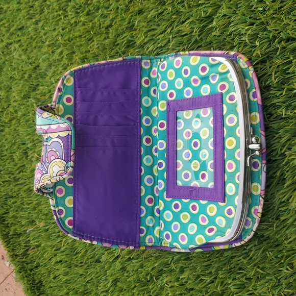 Vera Bradley Wallet Heather Kiss N Snap Large Credit Card Clutch - Picture 4 of 10